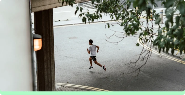person running in the city
